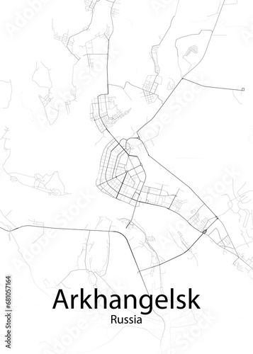 Arkhangelsk Russia minimalist map
