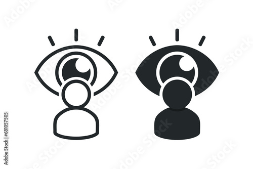 Person with eye icon. Illustration vector