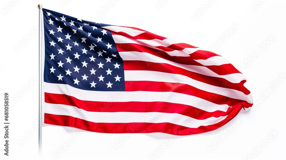 Fototapeta premium The United States close up flag on a grunge backdrop, ideal as a background for 4th of July celebrations.