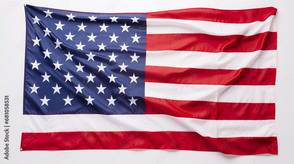 Fototapeta premium The United States close up flag on a grunge backdrop, ideal as a background for 4th of July celebrations.