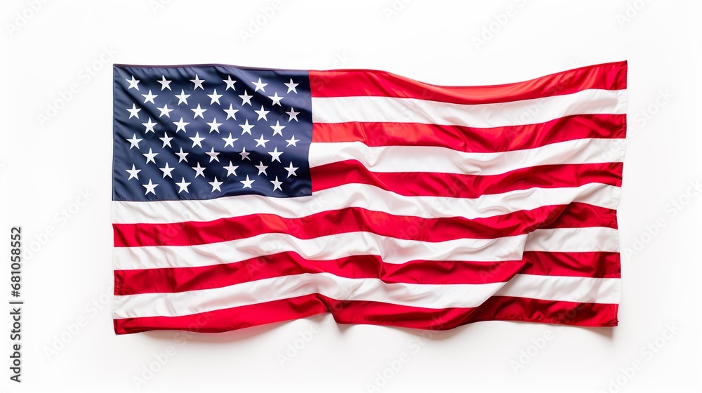 Obraz premium The United States close up flag on a grunge backdrop, ideal as a background for 4th of July celebrations.