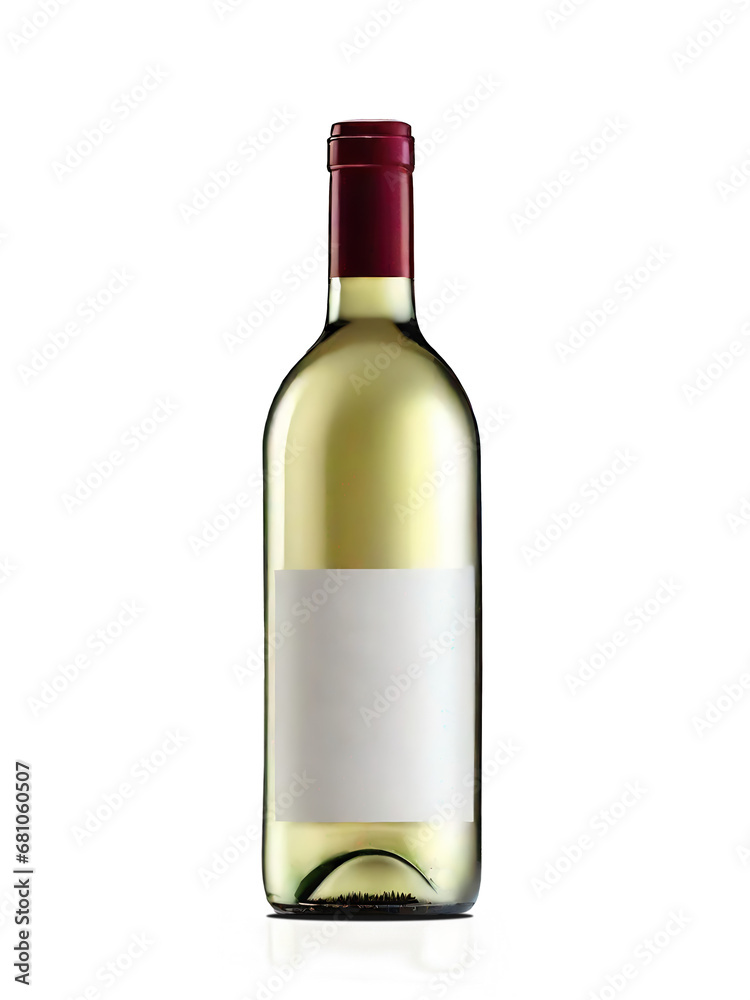 Wine bottle isolated on white / transparent background. Blank label. Semi transparent shadow. Wine bottle isolated on white / transparent background. Blank label. Semi transparent shadow.