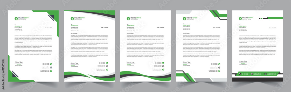 Obraz premium Corporate Modern Letterhead Vector Design Template