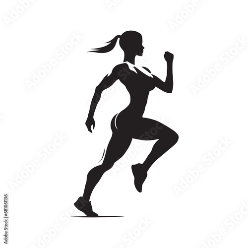 Empowering Gym Girl: Silhouette Displaying Strength and Grace, Fitness Routine Illustrated in Vivid Contrast, Health and Wellness Lifestyle Concept © Verslood