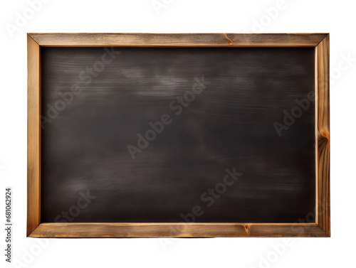 Classic Blank Blackboard in Wooden Frame, isolated on a transparent or white background