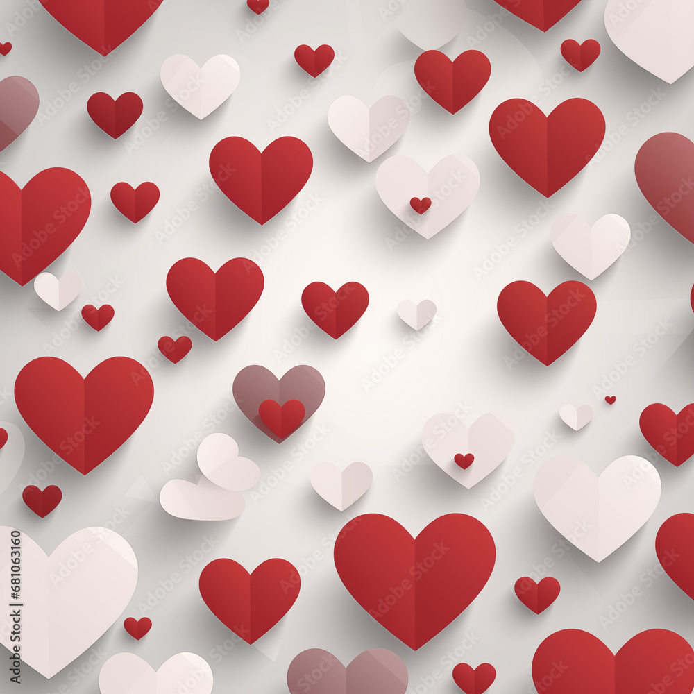 Romantic card background with love hearts