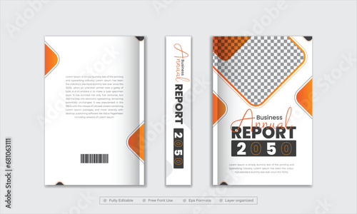 Corporate report cover abstract geometric design a4 editable template