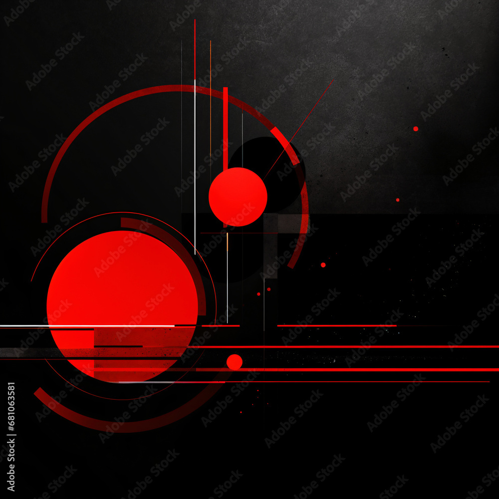 Obraz premium black and red abstract design background, futuristic geometric wallpaper