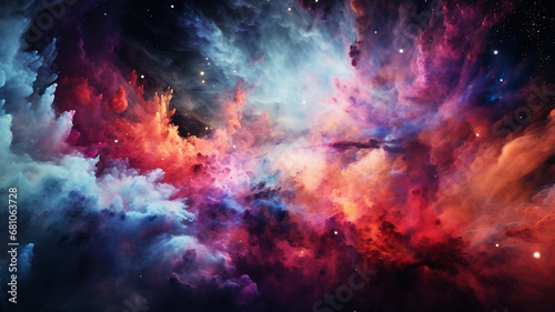 Nebula and galaxies in space. - Abstract cosmos background.