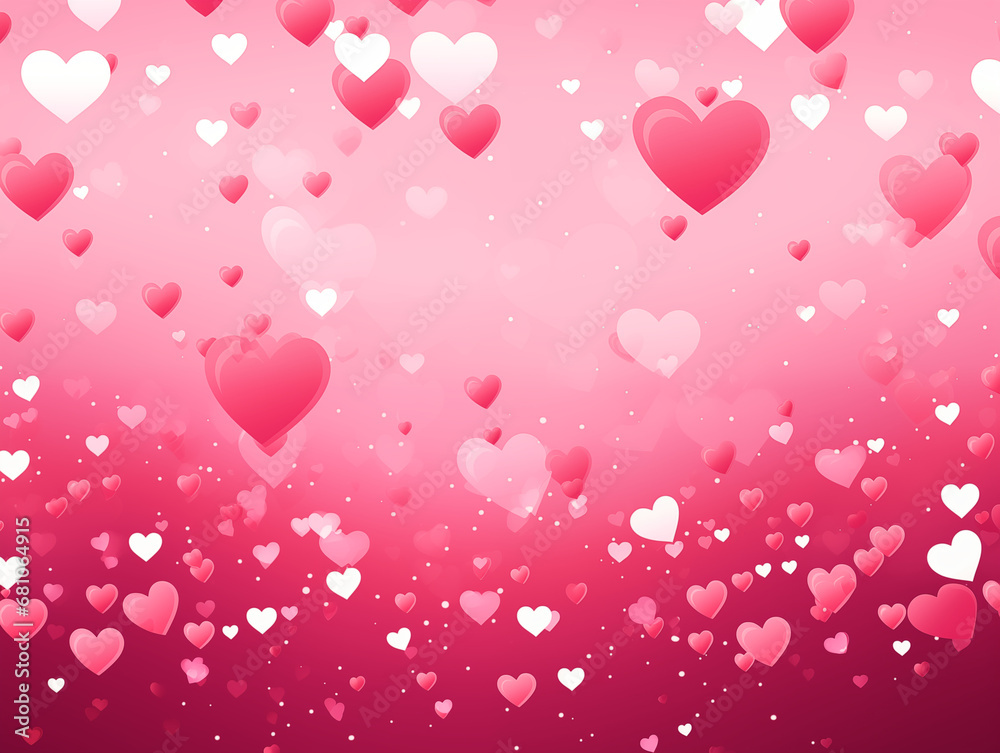 Romantic card background with love hearts