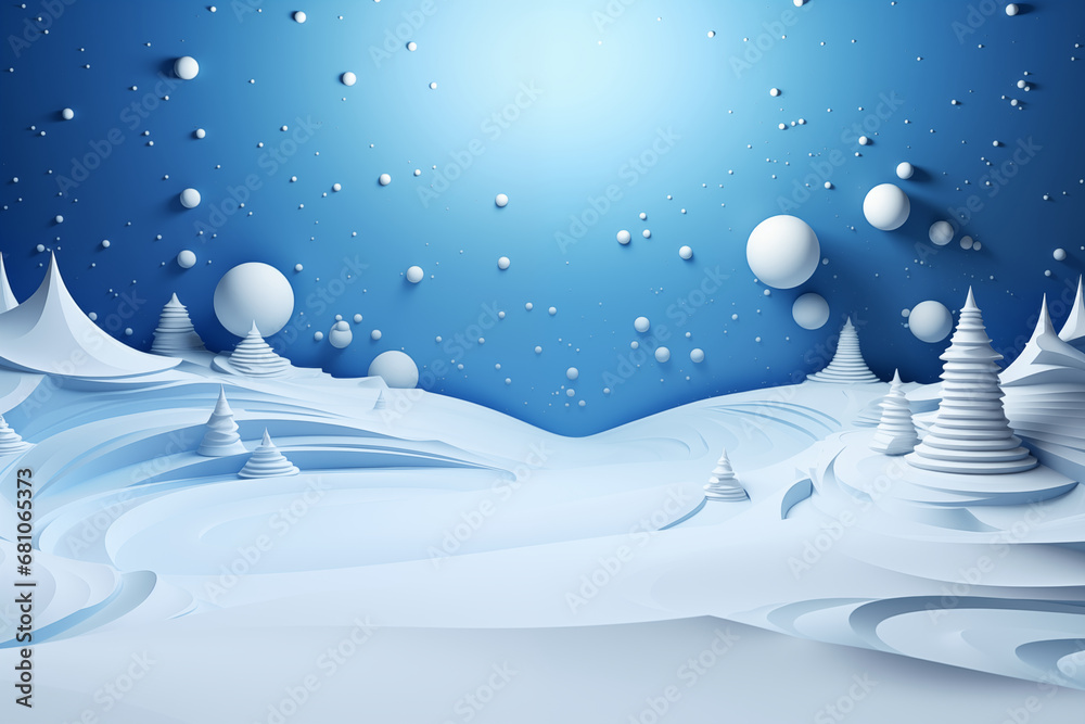 Fototapeta premium Abstract winter background with snow