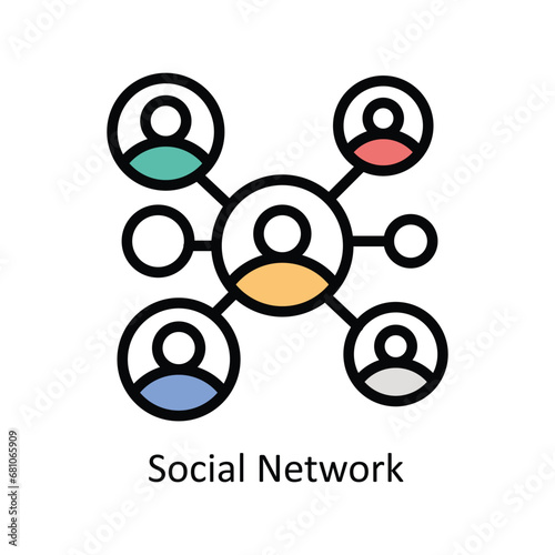 Social Network vector filled outline Icon Design illustration. Business And Management Symbol on White background EPS 10 File