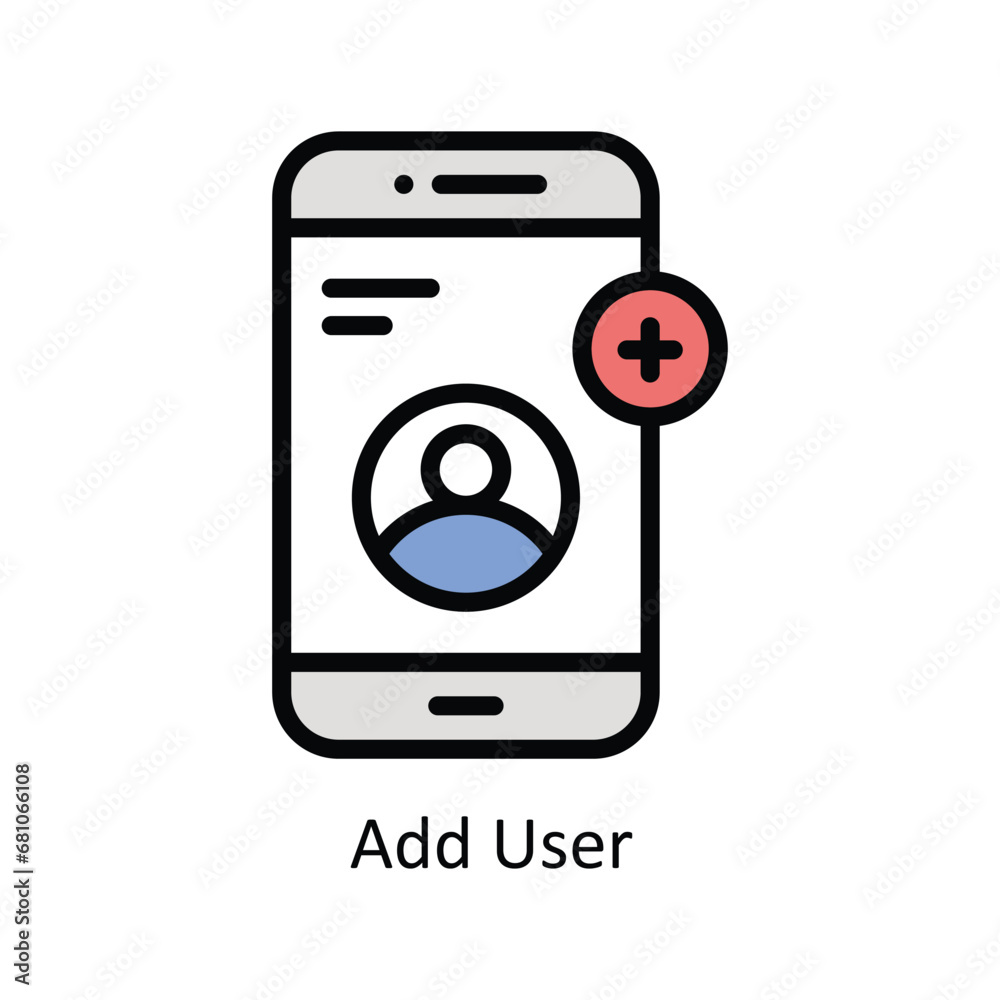 Fotografie Add User vector filled outline Icon Design illustration