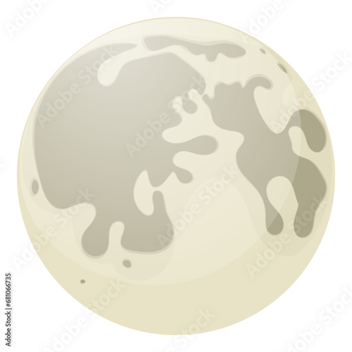 Full moon isolated over transparent background