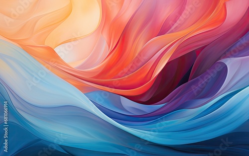 Abstract background with colorful transparent silk.
