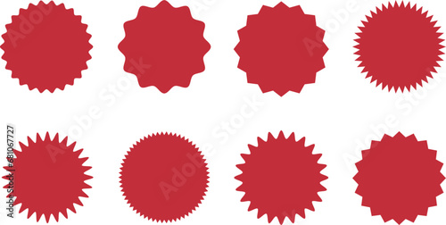 Sale sticker, price tag, starburst icon set 