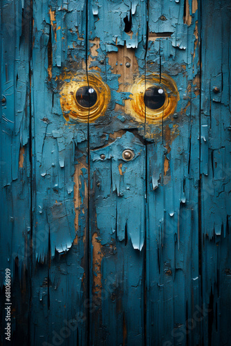 sad and blue wood cartoon personage. Blue monday