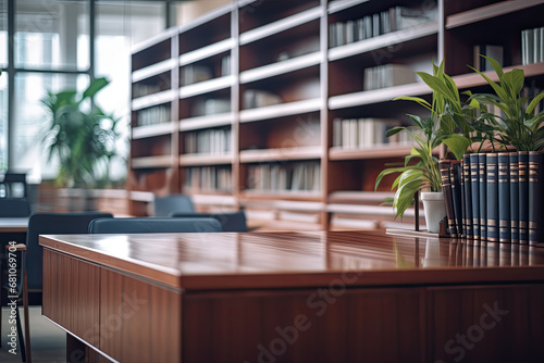 An interior view of an empty office for wallpaper, background and zoom meeting background