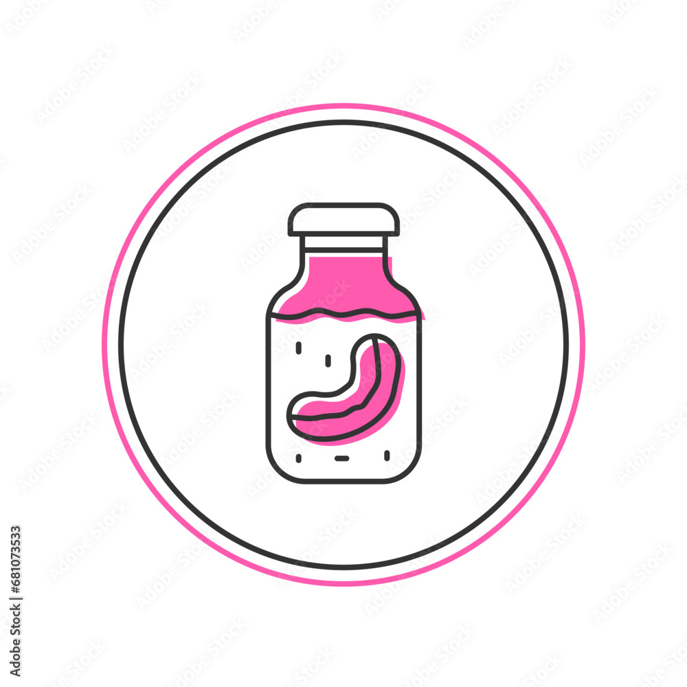 Filled outline Sea cucumber in jar icon isolated on white background. Marine food. Vector Filled outline Sea cucumber in jar icon isolated on white background. Marine food. Vector