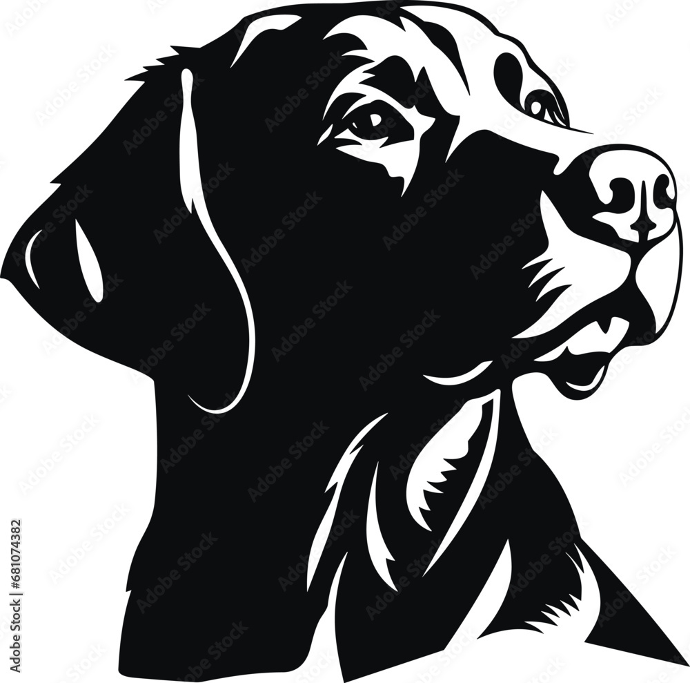 silhouette Labrador Retriever dog logo vector.