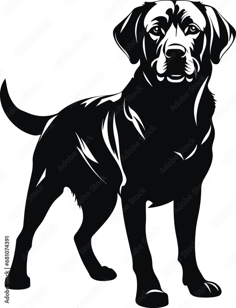 silhouette Labrador Retriever dog logo vector.