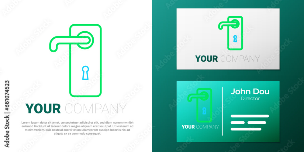 Line Door handle icon isolated on white background. Door lock sign. Colorful outline concept. Vector Line Door handle icon isolated on white background. Door lock sign. Colorful outline concept. Vector