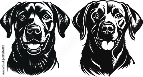 silhouette Labrador Retriever dog logo vector. photo
