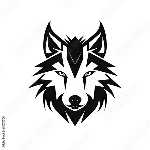 Wolf Head Icon, Jackal Symbol, Coyote Silhouette, Wild Dog Head Symbol, Zoo Logo, Minimal Wolf Portrait