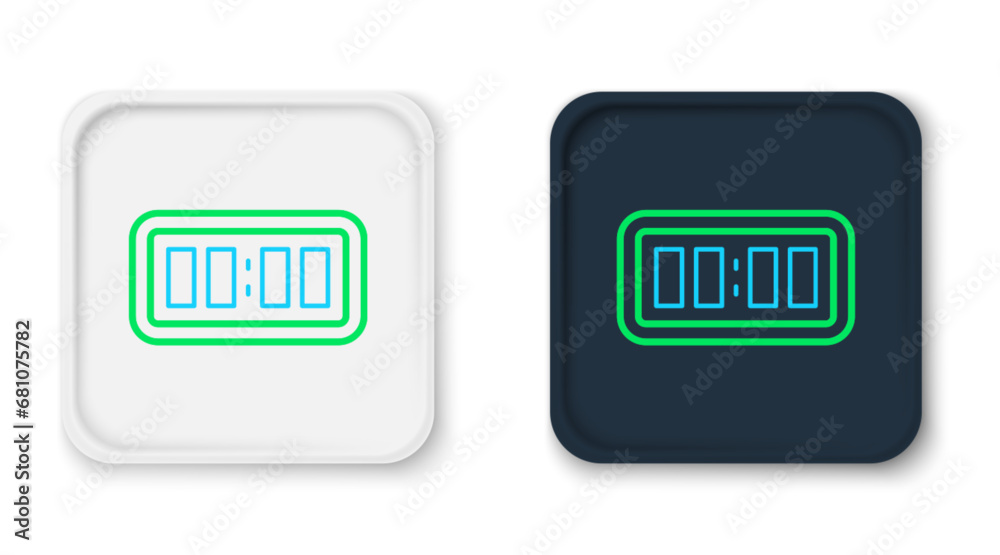 Line Digital alarm clock icon isolated on white background. Electronic watch alarm clock. Time icon. Colorful outline concept. Vector Line Digital alarm clock icon isolated on white background. Electronic watch alarm clock. Time icon. Colorful outline concept. Vector