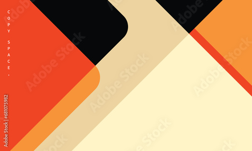 Abstract and minimalist geometric background copy space. Vibrant polygonal backdrop template. Simple geometrical shape design for poster, banner, leaflet, catalog, cover, or magazine page.