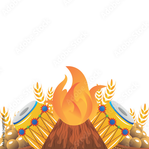 Lohri indian festival illustration