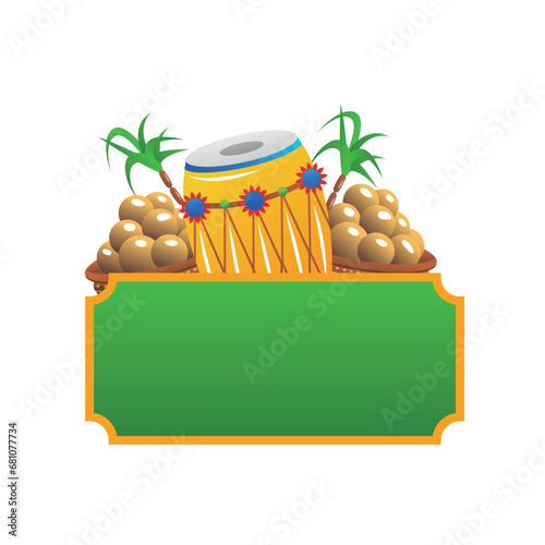 Lohri indian festival cartoon frame