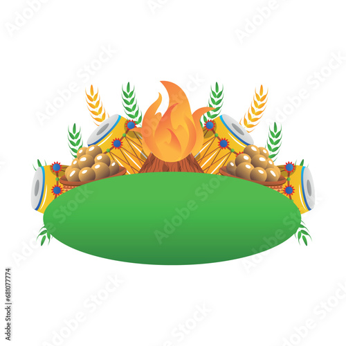 Lohri indian festival cartoon frame