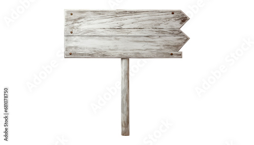 white old wooden board isolated on transparent background cutout