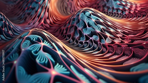 A close-up view of fractal patterns that seem to stretch infinitely into the distance.