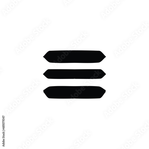 Menu icon. Menu button. Simple style company poster background symbol. Menu brand logo design element. Menu t-shirt printing. Vector for sticker.