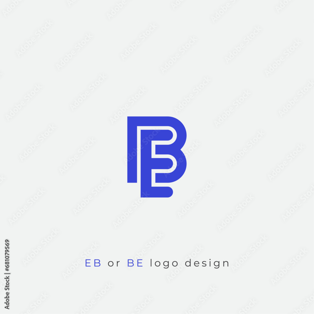 Letters EB or BE logo design simple and clean Letters EB or BE logo design simple and clean