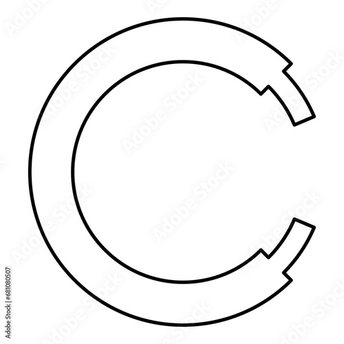 Rope line hawser cable electric circle shape for car contour outline line icon black color vector illustration image thin flat style