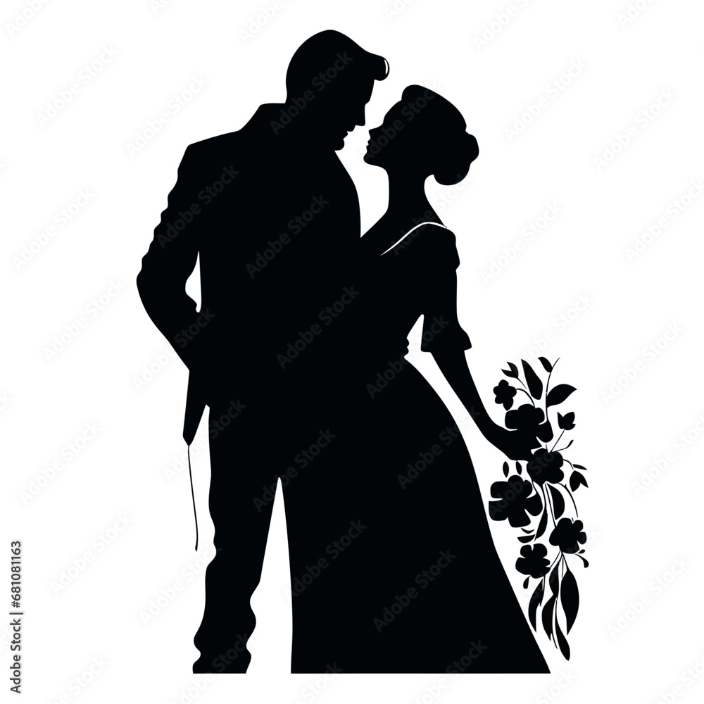 Love Birds and Romantic Couple Silhouette