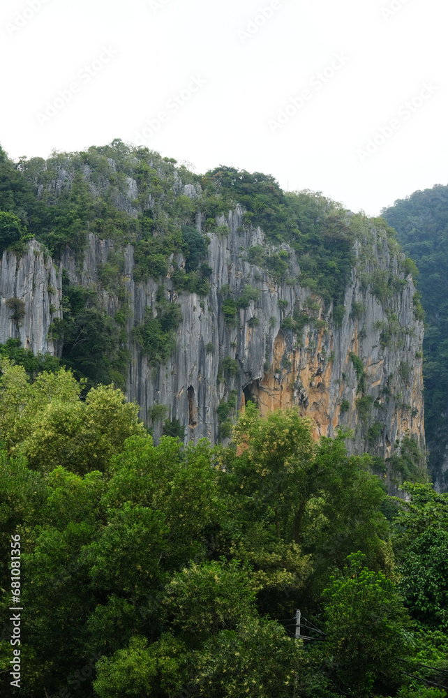 Fototapeta premium Selective focus picture of limestone nature hill during daytime.