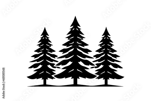 Three Christmas Trees, Template for plotter laser cutting of paper, metal engraving, sign, wood carving, cnc
