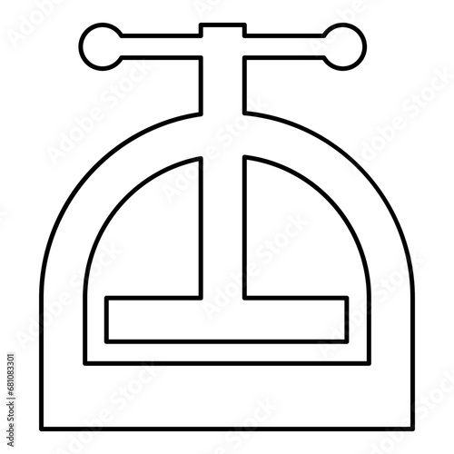 Manual press contour outline line icon black color vector illustration image thin flat style