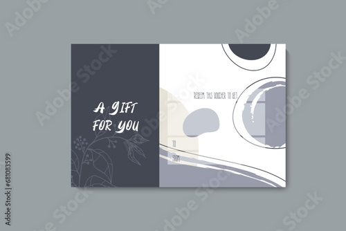 Set of colorful gift cards template. Modern style vector illustration of flowers for saloon, gallery, spa, shop. Gift voucher	
