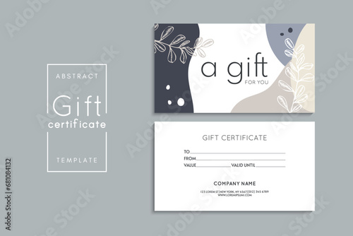 Set of colorful gift cards template. Modern style vector illustration of flowers for saloon, gallery, spa, shop. Gift voucher	
