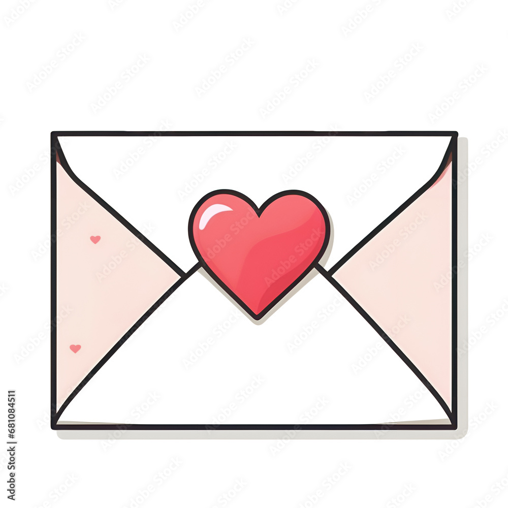 Envelope with a heart. Holiday February 14th. Envelope with a heart. Holiday February 14th.