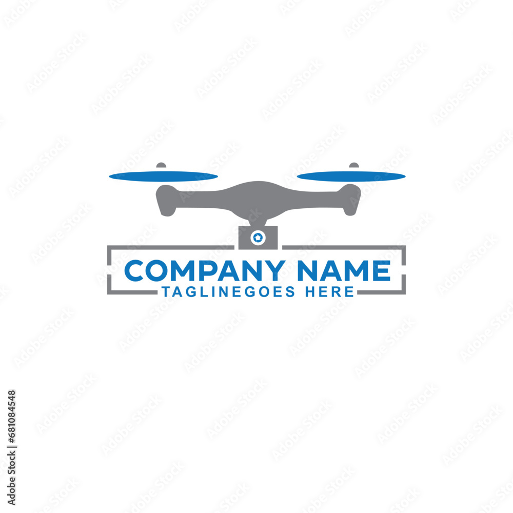 Drone Photo Logo Design Template