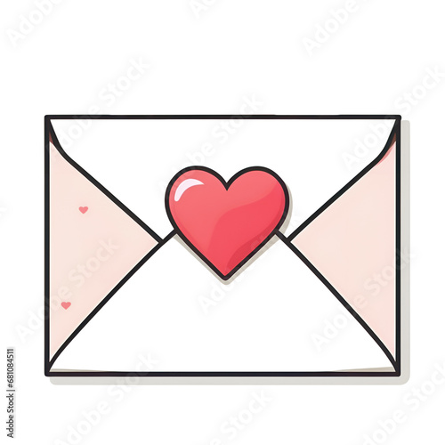 Envelope with a heart. Holiday February 14th.