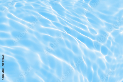 Fototapeta Naklejka Na Ścianę i Meble -  Abstract transparent water shadow surface texture natural ripple on blue background