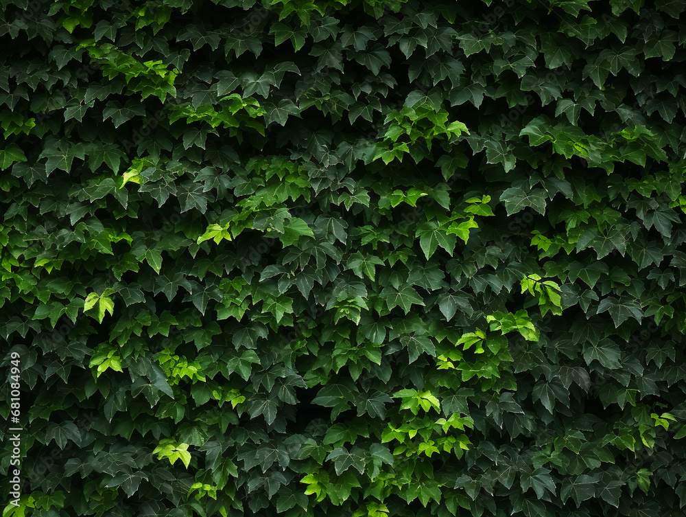Wild grape leaf background on the wall