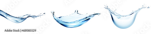 water drop splash isolated on white or transparent png photo